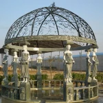 outdoor metal canopy stone gazebo for grass decoration