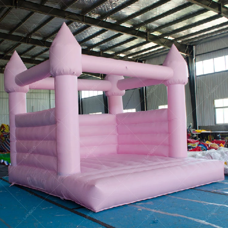 Pastel pink bouncy castle wedding inflatable bounce house commercial for sale