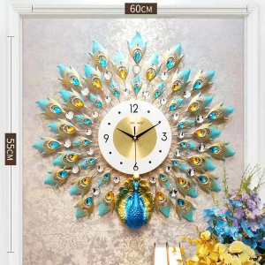 Peacock Chinese  fashion creative  wall clock in Living room to decorative wall clock European clock