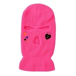 Personalized Designer Custom Embroidery Logo Full Face Cover 3 Hole Rappers Bandit Knitted Ski mask Balaclava