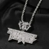 Personalized Iced Out Double Gun Money Dollar Bag Buckle CZ Diamond Hip Hop Custom Letter Pendant for Men And Women