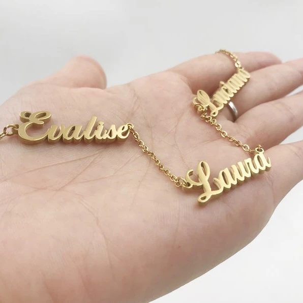 Personalized Necklace with Name,Gold Plated.Gift for Women.