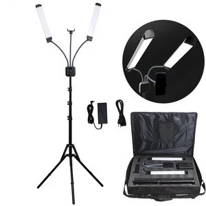Photographic Lighting  makeup Double-arm Video Fill Light Two Tube LED Makeup Phone Camera Lamp with Tripod for  live broadcast