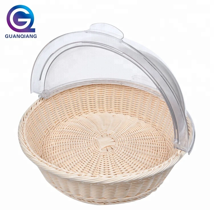 Plastic bread basket clear acrylic dome cake bread cover