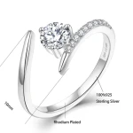 Plated Moissanite Diamond Open Rings for Women Factory Price Gold Silver CLASSIC Wedding Rings for Couples Set and Engagement