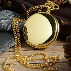 Pocket Watches Beautiful Compass Pattern Vintage Bronze Quartz Pocket Watch with Chain Necklace for Women and Men
