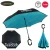 Import Popular and fashion double layer inside out reverse umbrella C shape handle inverted umbrella with logo prints from China