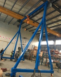 Portable 2 ton overhead gantry crane / small gantry crane 3 ton with adjustable lifting height