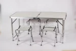 portable aluminum folding dining table and chair