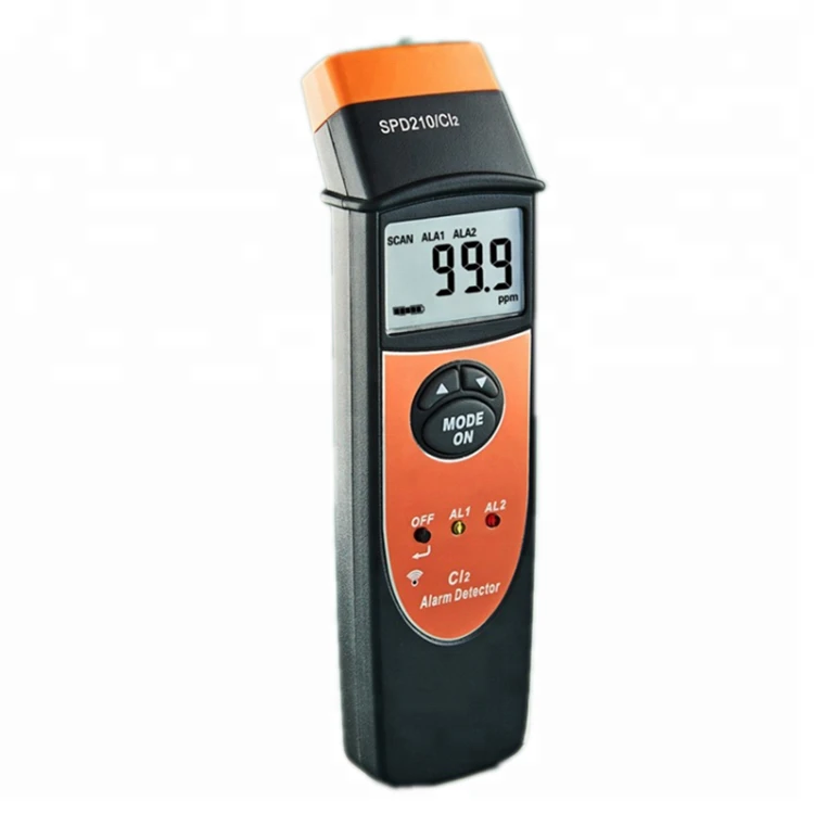 Portable CL2 Chlorine Detector 0~100PPM CL2 Gas Analyzer 0.1PPM Precise LCD Chlorine Tester Meter Sound Light Alarm Backlight