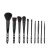 Import private label black hollow handle makeup brush with cup leather holder from China