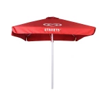 Promotion custom printing manual open large outdoor waterproof 2x2 square garden umbrella parasol patio