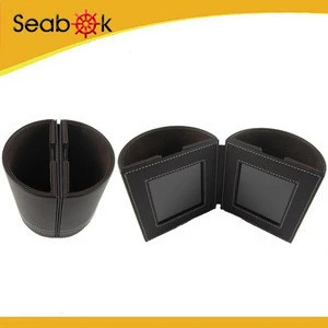 Promotional Desktop Stationery Business Gift Leather Pen Holder with Photo Frame