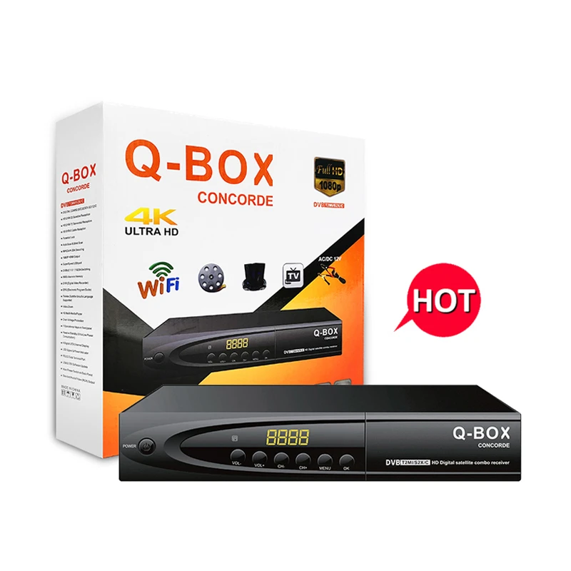 Q-Box Concoder High Definition DVB-T2/C/S2 Combo MEPG-4 Satellite TV Receiver Decoder Set Top Box