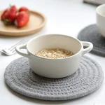 QJMAX Cotton Rope Table Accessories Tablecloth Pads  Hot Pot Holders Cup Mats For 6 Pieces