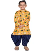 rayon Kids Boys Blue Gota Kurta and Dhoti Set