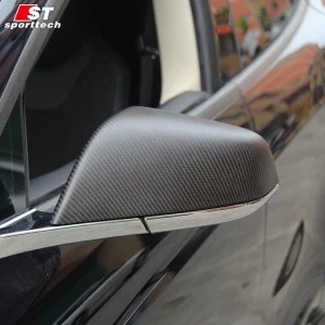 Real gloss matte carbon fiber  rearview mirror cover sticker for Tesla modle 3 X car housing tuning accessories