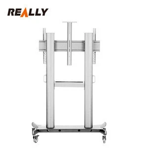 Really Manufacturer Adjustable Mobile Free Rotating Metal Led TV Stand Trolley for 60 &quot; to 100&quot; Flat Panel