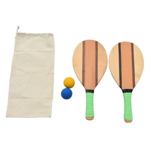 Recreational Frescobol Solid Wood Beach Racquet Ball Set