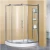 Import Rectangle Tempered Glass Simple Shower Room with Black Acrylic Shower Tray from China