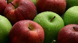 red and green fresh apples