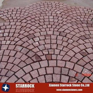 Red granite driveway paving stone paver(red porphyry)