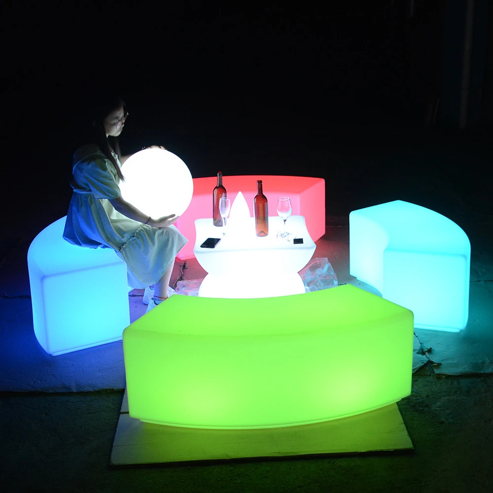 remote control battery operated rgb color changed inflatable led light leisure sofa bar furniture