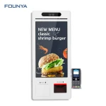 Restaurant checkout machine order kiosk fast food touchscreen pay terminal unstaffed store POS card payment kiosk