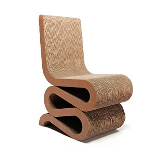 Restaurant Dining Chair Recycled Corrugated Cardboard Paper Furniture Room Chairs New Modern Design Folding Chair