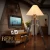 Import Retro fashion design for living room fabric lampshade iron tripod tall floor lamp from China