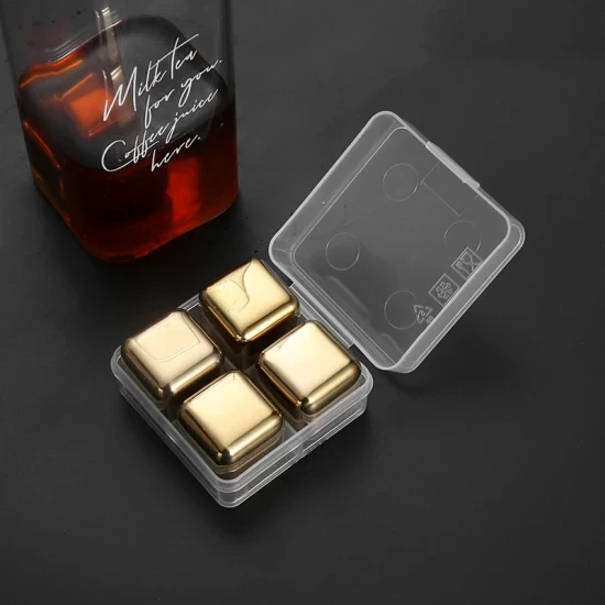 Reusable Stainless Steel Ice Cubes Metal Whiskey Stones Refreezable Vodka Chilling Rocks