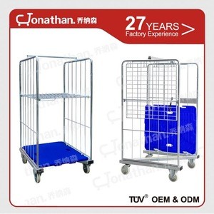 Rolling mobile durable metal hotel luggage trolley cart