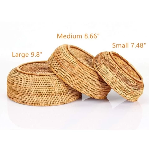 Round Decoration Bamboo Rattan Basket  Bamboo Basket made in Vietnam