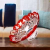 Round shape flower cheap colored glass bowls glass fruit bowl with handmade flower wholesale glass fruit bowl