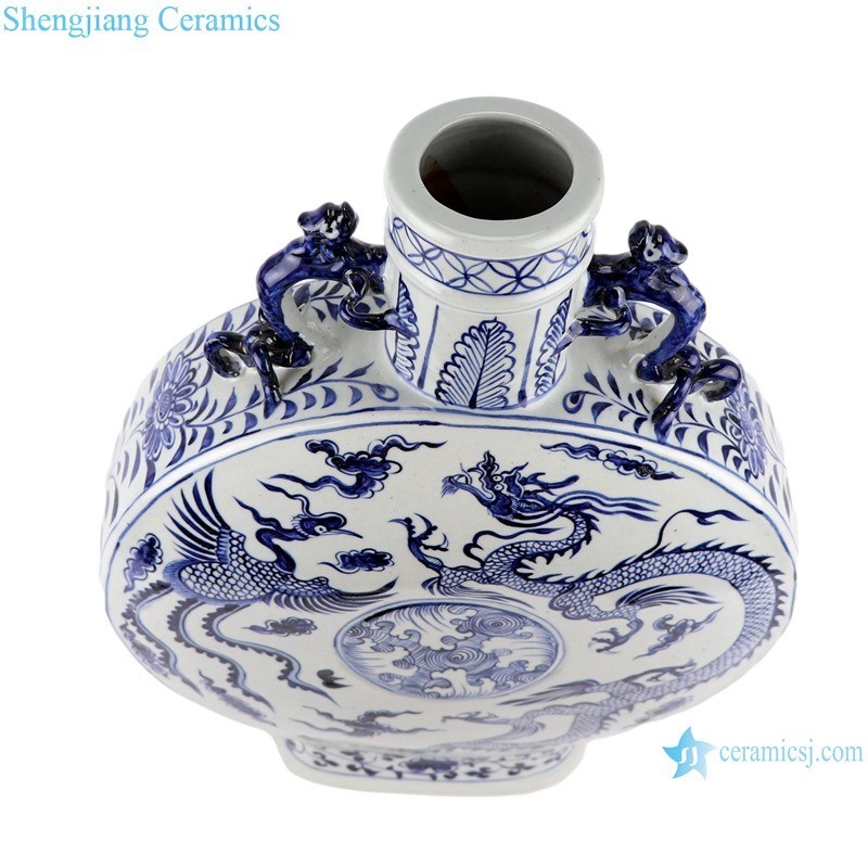 Buy Rzkr40 Jingdezhen Antique Blue And White Dragon And Phoenix Pettern ...