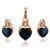 S-3 imitation gold fashion jewellery sets, heart shaped zirconia women necklace jewelry sets, rose gold fashion jewelry