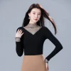 S-4XL Womens Autumn Winter High Quality Bottom Sweater Fashion Outside Wear Plus Velvet Turtleneck Blouse Slim Knit Top