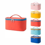 Sandro Solid Macaron  colors PU Leather MakeUp Cosmetic  bag Cases
