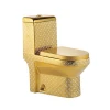 Sanitary Ware European Style Wc One Piece Gold Plating Toilet