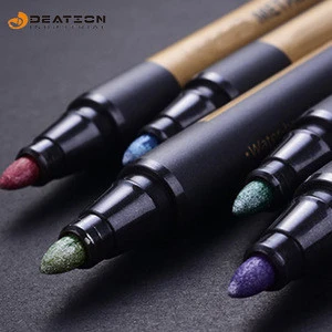 Set of 10 Medium Tip Metal Art Permanent Metallic Markers Paint Marker Pens For Black Paper