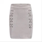 sh10382a Modern design women short skirt suede material mini skirt
