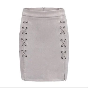 sh10382a Modern design women short skirt suede material mini skirt