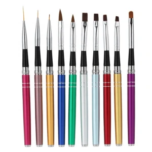 Sialia Nail Art Brush Pen Plastic Handle Carving Powder Painting Gel Brush Liquid Salon Liner Nail Brush