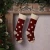 Import SJ0951good quality red knitting acrylic fibers Santa candy sock ornaments polka dot Christmas stocking from China