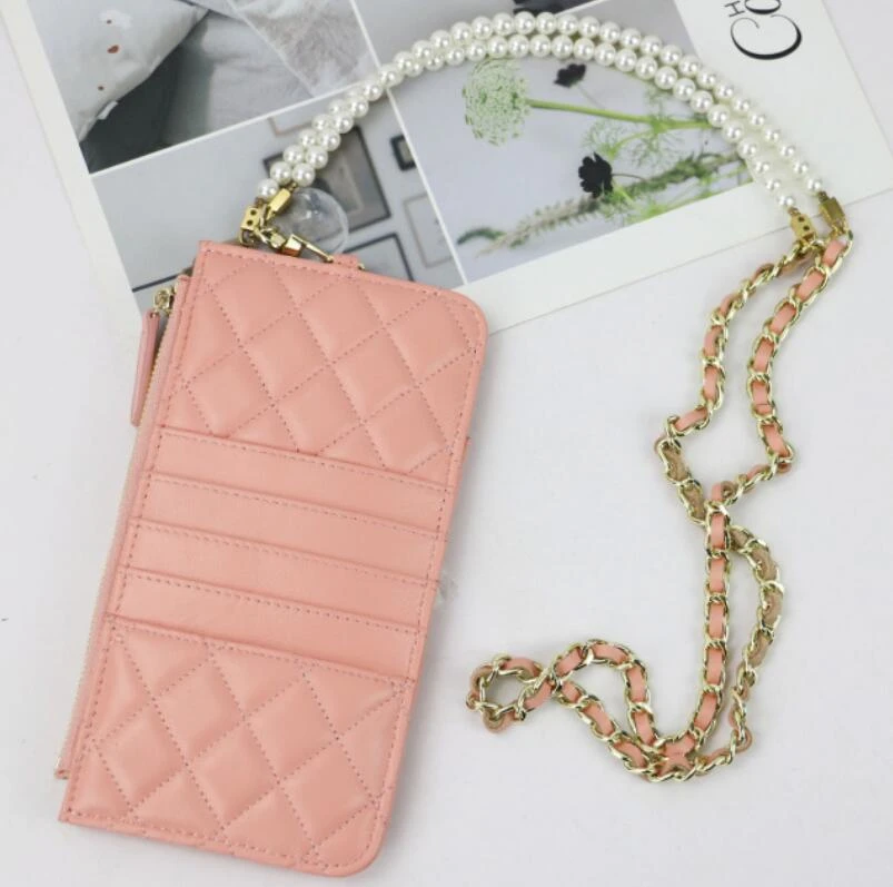 Small diamond trellis pattern skin leather crossbody handbags card holder case mobile phone bags