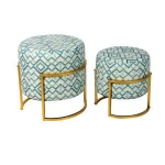 Small Round Stool Ottoman Stackable Footstool Leather Pouf Ottoman Foot Rest for Living Room, Vanity, Dorm, Apartment