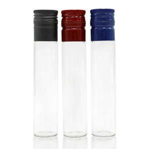 small wholesale custom clear empty flat bottom wine test tube with screw cap