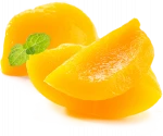 snacks of preserved canned yellow peach fruits food slices