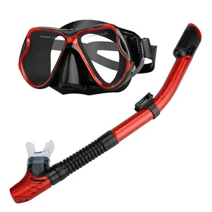 Snorkeling Package | Comfortable Adult Diving Snorkel Set, Tempered Glass Anti-Fog Mask with Adjustable Strap  Dry Top Snorkel