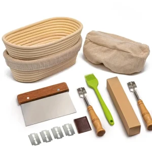 Sourdough Bread Baking Set Wide Mouth Starter Basket Kit Sourdough Proofing Basket